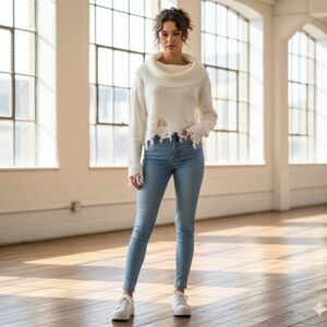 Women's No Comment Sweater L White